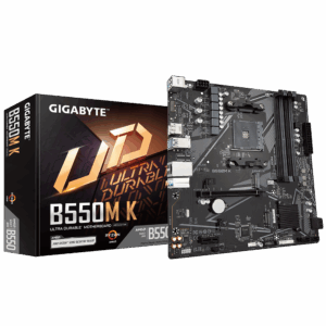 PLACA MÃE GIGABYTE B550M K AM4 4XDDR4(MÁX128GB) 4 SATA 2 M.2 2XUSB 3.2 4XUSB 2.0 1XHDMI