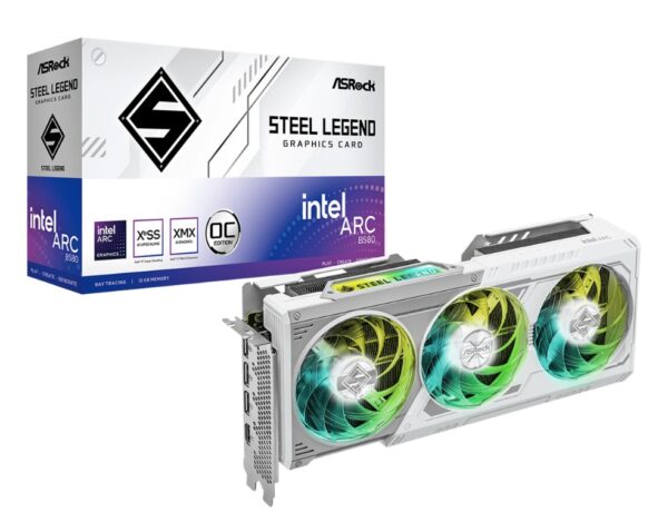 GPU ASROCK INTEL ARC B580 STEEL LEGEND 12G OC 192 BITS (B580 SL 12GO) 90-GA5CZZ-00UANF