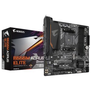 PLACA MÃE GIGABYTE AMD B550M AORUS ELITE MATX AM4 M.2 NVME 4XDDR4 MAX.128GB 1XDVI-D 1XHDMI 4XUSB-3.2 4XUSB-2.0