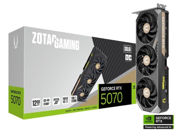 GPU ZOTAC GAMING GEFORCE 5070 SOLID OC 12GB 192BITS GDDR7 - ZT-B50700J-10P