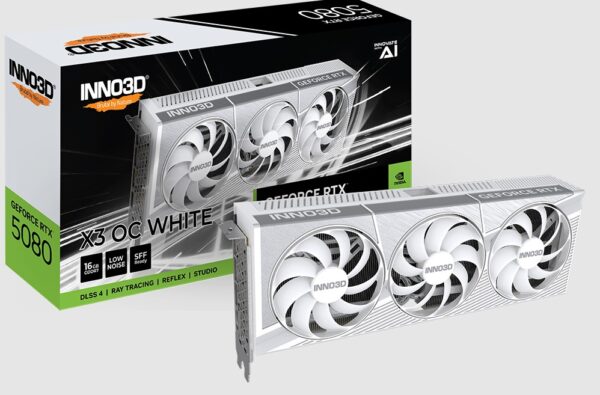 GPU INNO3D GEFORCE RTX 5080 X3 OC WHITE 16GB 256 BITS GDDR7 N50803-16D7X-17605211