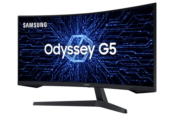 MONITOR SAMSUNG GAMER CURVO ODYSSEY 34" 165HZ 1MS WQHD ULTRAWIDE HDMI DP FREESYNC PREMIUM PRETO - LC34G55TWWLMZD