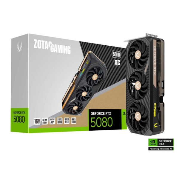 GPU ZOTAC GAMING GEFORCE RTX 5080 SOLID OC 16GB GDDR7 - ZT-B50800J-10P