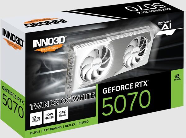 GPU INNO3D GEFORCE RTX 5070 TWIN X2 OC WHITE 12GB 192BITS GDDR7 N50702-12D7X-195064W
