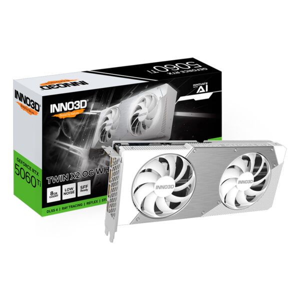 GPU INNO3D GEFORCE RTX 5060 TI 8GB 128BITS GDDR7 TWIN X2 OC WHITE N506T2-08D7X-193075W