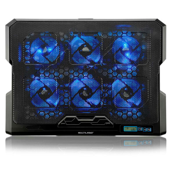 COOLER PARA NOTEBOOK COM 6 FANS E LED AZUL AC282