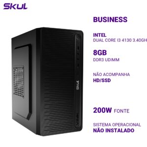COMPUTADOR B300 DUAL CORE I3 4130 3.40GHZ MEMÓRIA 8GB DDR3 SEM HD/SSD FONTE 200W