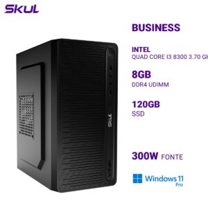 COMPUTADOR BUSINESS B300 QUAD CORE I3 8300 3.70 GHZ MEM 8GB DDR4 SSD 120GB FONTE 300W PFC ATIVO WINDOWS 11 PRO