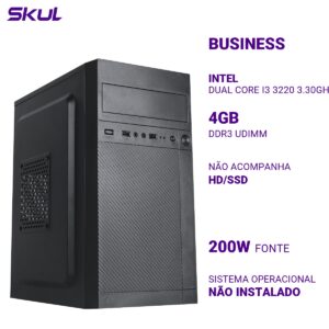 COMPUTADOR B300 DUAL CORE I3 3220 3.30GHZ MEMÓRIA 4GB DDR3 SEM HD/SSD FONTE 200W