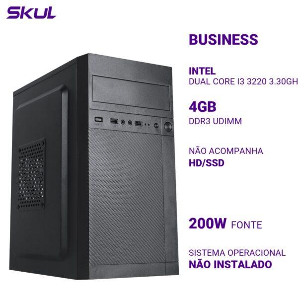 COMPUTADOR B300 DUAL CORE I3 3220 3.30GHZ MEMÓRIA 4GB DDR3 SEM HD/SSD FONTE 200W