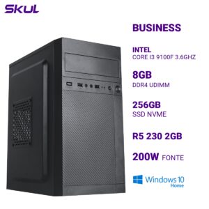 COMPUTADOR B300 CORE I3 9100F 3.6GHZ MEMÓRIA 8GB DDR4 SSD 256GB NVME R5 230 2GB FONTE 200W WINDOWS 10 HOME